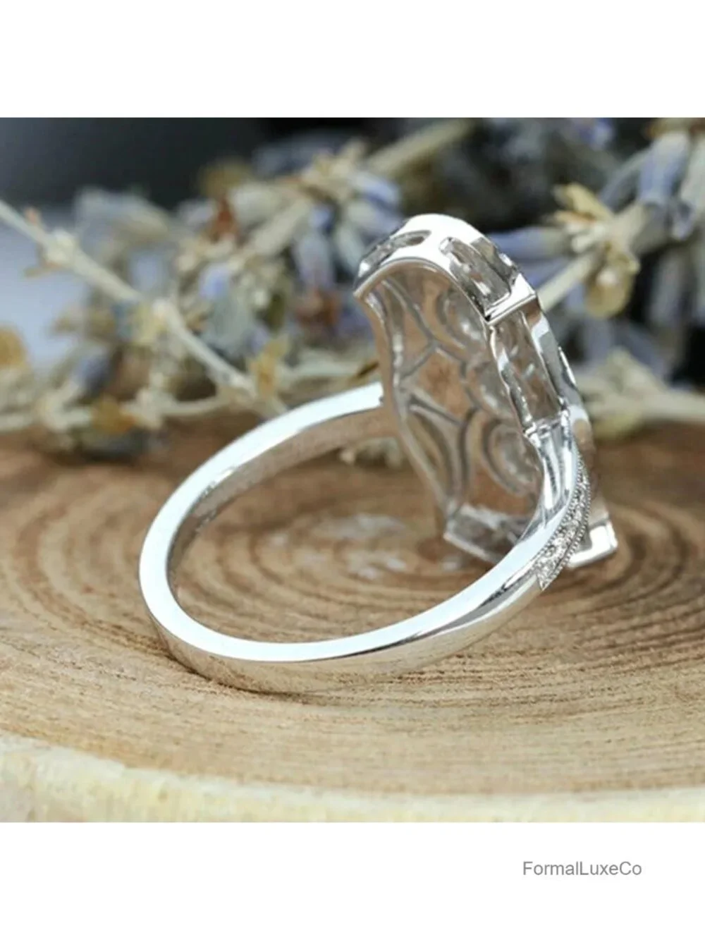 Vintage 925 Sterling Silver Full Diamond Gemstone Ring Cocktail Eternity Band